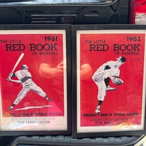 Framed Vintage Baseball Poster Set 1961-1962 "The Little Red Book"